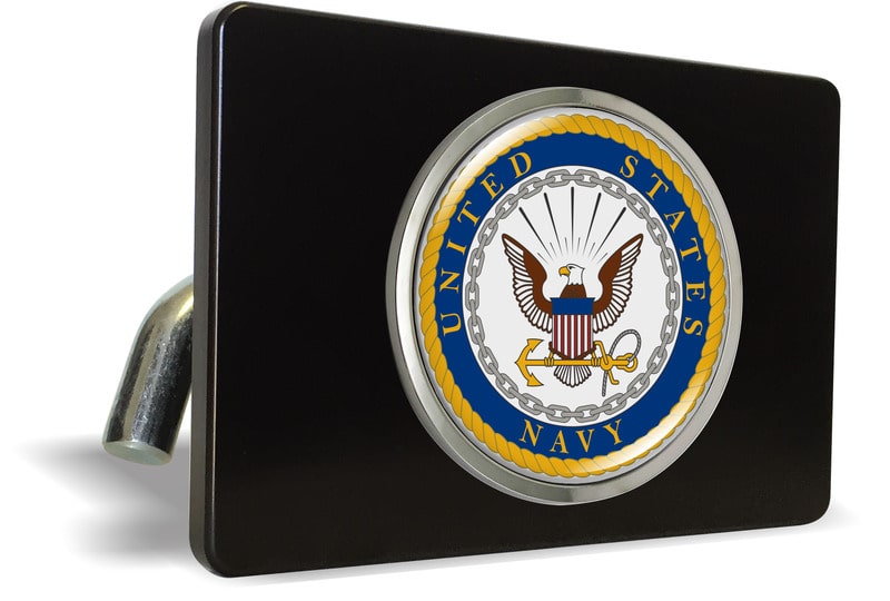 U.S. Navy - Tow Hitch Cover with Chrome Metal Emblem